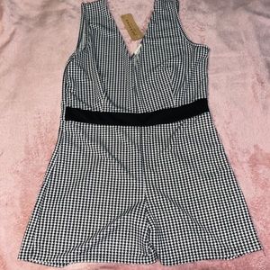 Black and white short romper